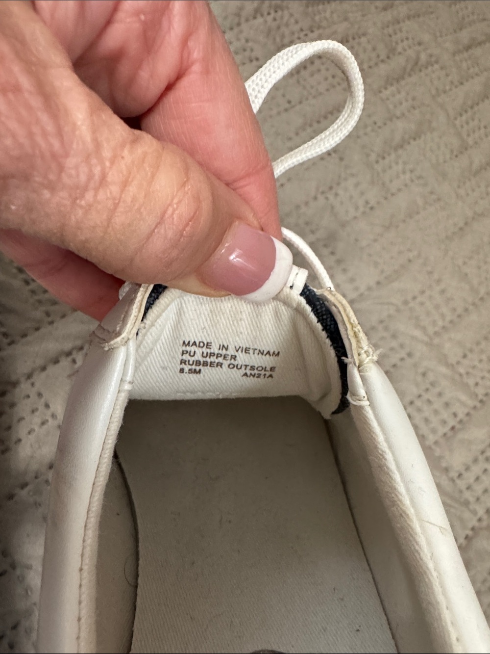 Michael Kors White and Navy MK Logo Lace-Up Sneakers - Picture 5 of 9